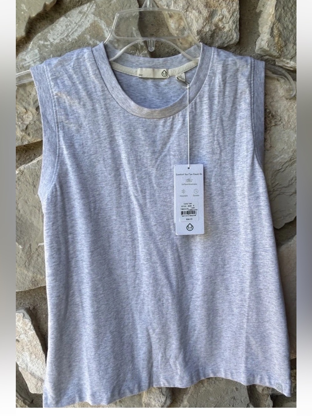 tasc Varsity Tank Top Size Small Heather Gray Womens Activewear NEW